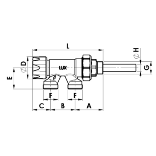 Клапан запорный для радиатора LUXOR MT 282 1/2″ Ду15 Ру10 прямой, наружная резьба
