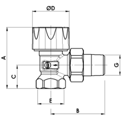 Клапаны для радиатора LUXOR ThermoTekna RS 202