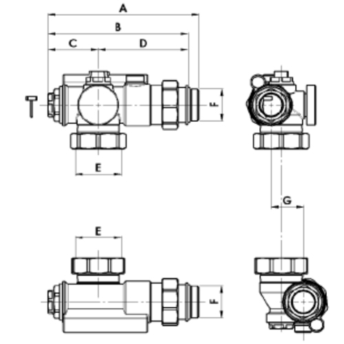 Насосно-смесительные узлы LUXOR GP 1190 с термометром, без насоса