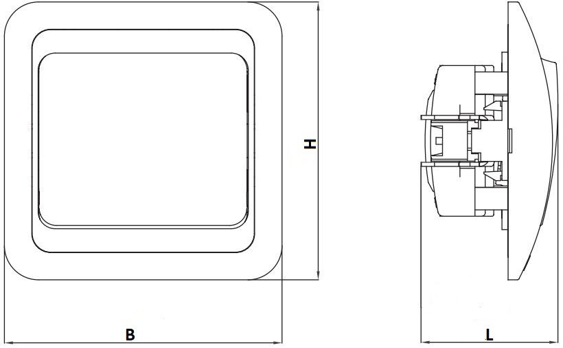 Переключатель одноклавишный Makel Mimoza проходной скрытой установки, номинальный ток - 10 А, степень защиты IP20, цвет - кремовый