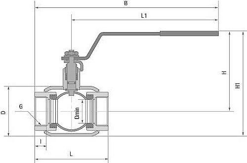 Кран шаровой Маршал 11с67п GAS PRO ЦР.00.1 1 1/4″ Ду32 Ру40 полнопроходной, двухходовой, углеродистая сталь 20, уплотнение - фторопласт Ф4К20, внутренняя резьба с рукояткой