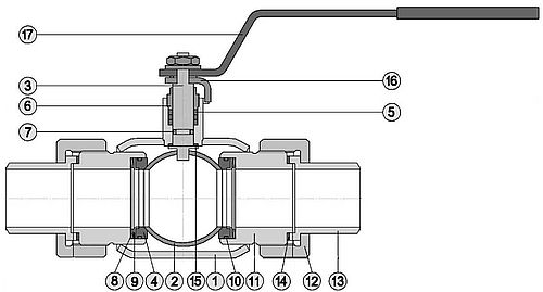 Кран шаровой Маршал 11с67п GAS PRO ЦШ.00.1 3/4″ Ду20 Ру40 полнопроходной, двухходовой, углеродистая сталь 20, уплотнение - фторопласт Ф4К20, штуцерный с рукояткой