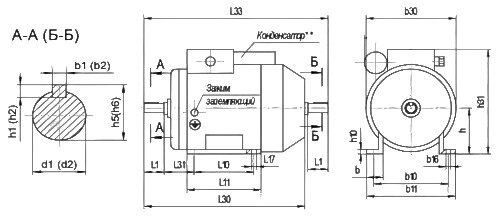 Электродвигатель общепромышленный МЭЗ АИР71А6 мощность 0.37кВт, частота вращения ~ 1000об/мин, 6 полюсов, 380В, монтажное исполнение IM1081