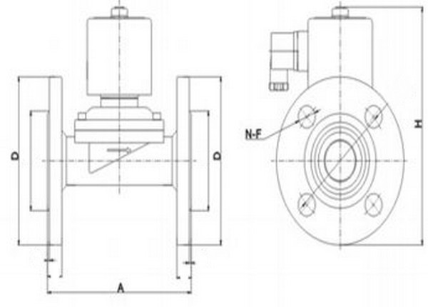 Эскиз Клапан электромагнитный Smart SM-7205 прямого действия 1/2″ Ду15 Ру10 стальной, нормально закрытый AC 24v