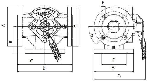 Клапан запорно-регулирующий MUT VDF3 1 1/2″ Ду40 Ру6 Kvs 70, трехходовой, смесительный, поворотный, корпус - чугун, присоединение - фланцевое