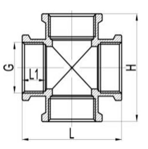 Крестовины MVI BF.5 1/2-3/4″ Ду15-20 Ру40 корпус – никелированная латунь, внутренняя резьба