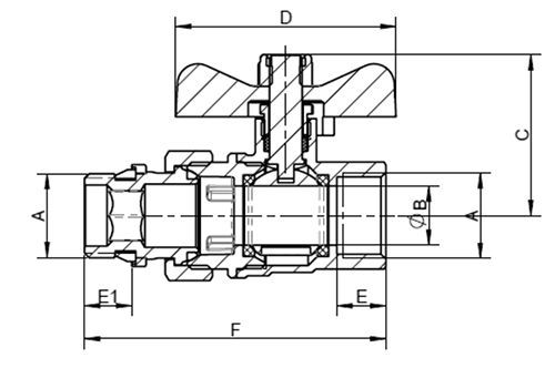 Кран шаровой MVI BV.521 1/2