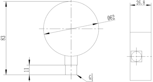 Манометры радиальные MVI RM.6306.03, диапазон показаний до 6 бар, диаметр корпуса 63 мм, с нижним подключением G1/4