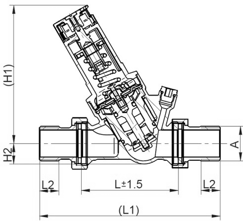 Регулятор давления MVI SE.560 1″ Ду25 Py16 мембранный, материал корпуса - латунь, НР