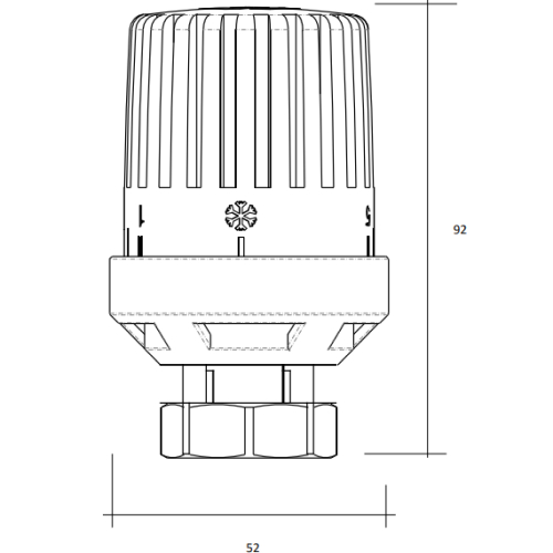 Термостатические головки MVI TR.550.01 с диапазоном регулировки 7-28 °C, присоединительная резьба М30x1.5, с жидкостным датчиком