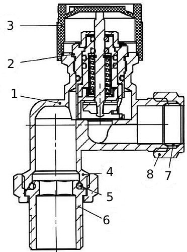 Узлы бокового подключения MVI CTS.714 Ду15x20 Ру10 1/2x3/4″ для радиатора, с переходом на евроконус, материал корпуса – латунь