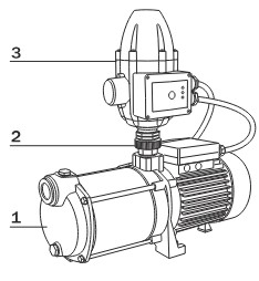 Насос-автомат поверхностный Aquario AMH-FC 80-4P производительность 70 л/мин, напор 42 м, мощность 920 Вт, 230В±10%/50Гц (7284)