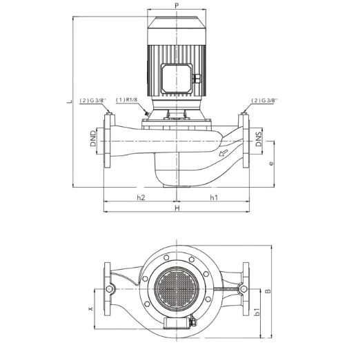 Насосы циркуляционные ETNA EILR 40-125 поверхностные, корпус - чугун, 380В