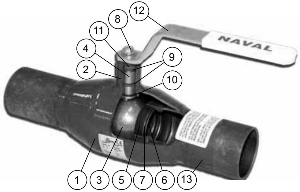 Кран шаровой Naval 284153 1/2″ Ду15 Ру40 стандартнопроходной, двухходовой, углеродистая сталь, уплотнение - PTFE, внутренняя резьба, ручка-рычаг