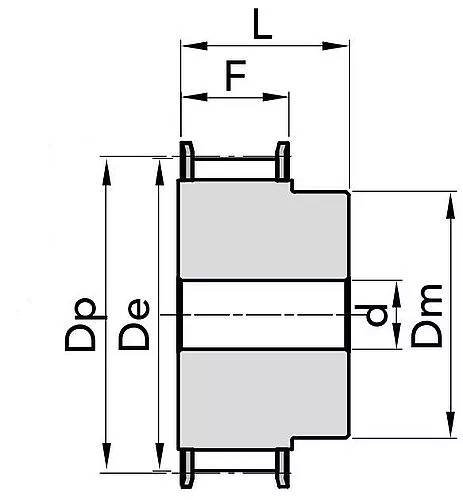 Шкив зубчатый NPT 90-8M-50 GG (PHP 90-8M-50RSB) под расточку, профиль - 8M, количество зубьев - 90шт, шаг - 8мм, ширина ремня - 50мм, материал - чугун