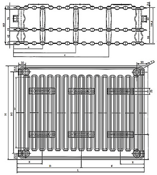 Радиатор стальной панельный Oasis Pro PN 30-2-18 200x1800 мм, настенный, подключение - боковое, теплоотдача - 1916 Вт, присоединение резьбовое - 1/2″, цвет - белый RAL 9016
