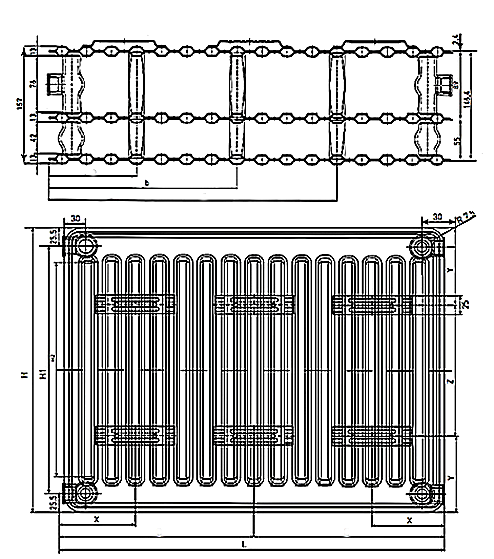 Радиатор стальной панельный Oasis Pro PN 30-3-13 300x1300 мм, гигиенический, настенный, подключение - нижнее, теплоотдача - 1930 Вт, присоединение резьбовое - 1/2″, цвет - белый RAL 9016