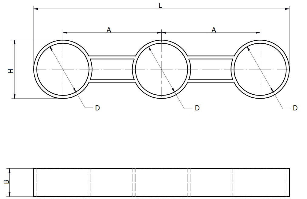 Хомуты Орио Ду40 мм 3-ходовые для гофрированного сифона