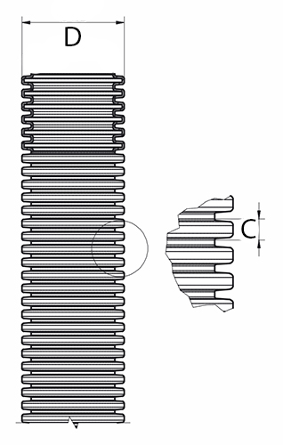 Шланг гофрированный Орио 25 мм универсальный, длина шланга - 30 м, цвет - черный