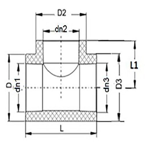 Тройник переходной Политэк Дн63x20x63 Ру25 под приварку, корпус - полипропилен