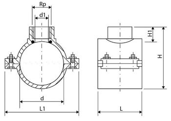 Седелка ПНД Политэк Ду32-110 ВР Ру16 с внутренней резьбой для полиэтиленовых труб