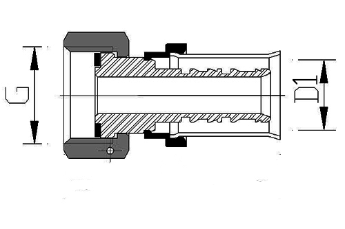 Муфты для металлопластиковых труб Prandelli Multyrama PF17 Ду20x3/4″ Ру10, латунные, присоединение пресс / накидная гайка