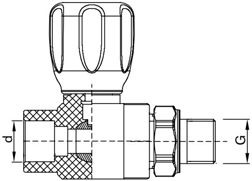 Кран шаровой PRO AQUA Дн25х3/4″ Ру25 прямой с разъемным соединением, для радиаторов, полипропиленовый, наружная резьба/под приварку, управление - вентиль, серый