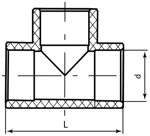 Тройник равнопроходной PRO AQUA Дн110 Ру25 полипропиленовый, присоединение - под приварку, белый