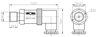Датчики избыточного давления с электрическим выходным сигналом Прома ДДМ-03Т, резьба присоединения G1/2″ / М20х1.5, класс точности 0.5, с индикацией
