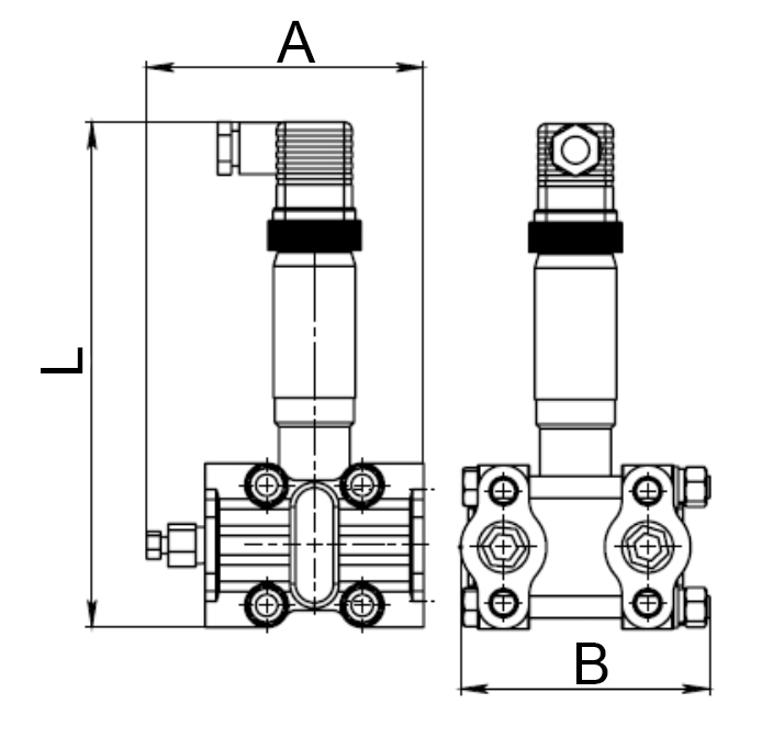 Датчик перепада давления ПРОМА ДДМ-1312-ДД-40-А05-М20-Ж, класс точности 0.5, резьба присоединения М20х1.5, диапазон измерений давлений 0-40 кПа, для жидкости