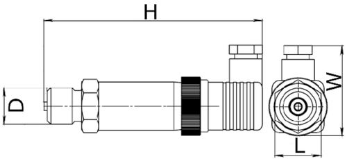 Датчики абсолютного давления ПРОМА ДДМ-2012-ДА-М20-Ж диапазон измерений давлений 0-600 кПа, резьба присоединения М20х1.5, класс точности 0.5, рабочая среда жидкость