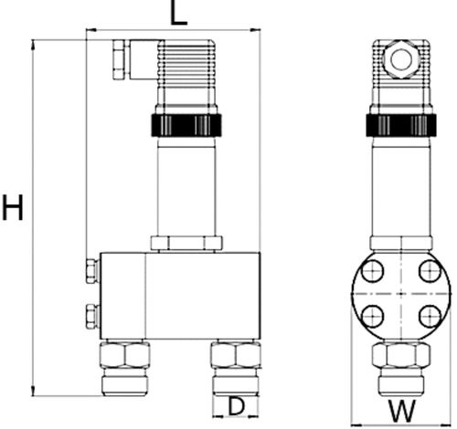 Датчики дифференциального давления ПРОМА ДДМ-2212-ДД-М20-Г диапазон измерений давлений 0-250 кПа, резьба присоединения М20х1.5, класс точности 0.5, рабочая среда газ