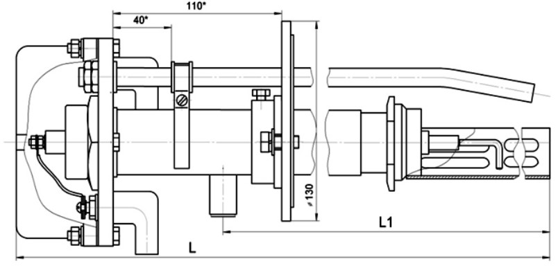 Электрозапальник ПРОМА ЭЗ-00 L-500 газовый, диаметр ствола - 22 мм, длина погружной части - 500 мм