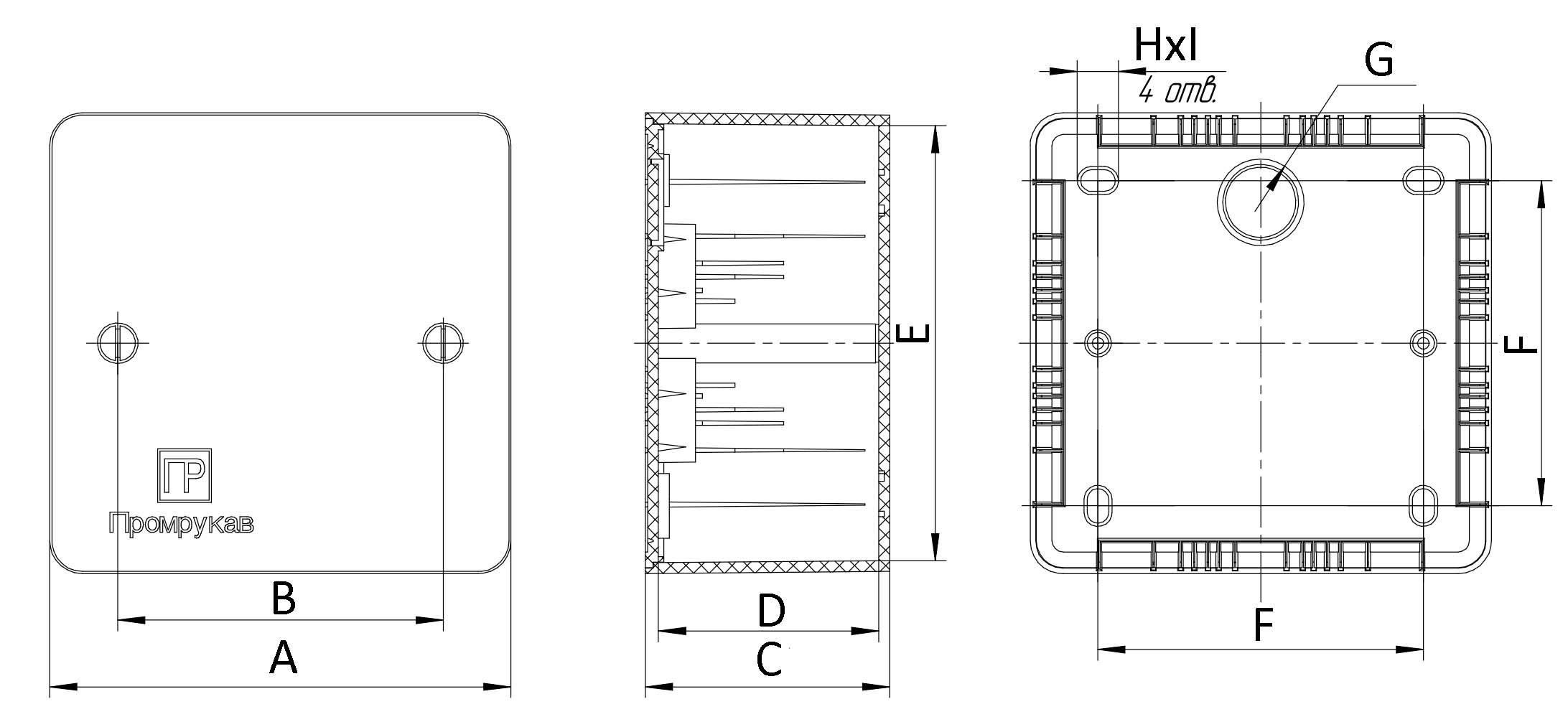 Коробка распределительная Промрукав универсальная 85х85х45 мм, IP42, белая