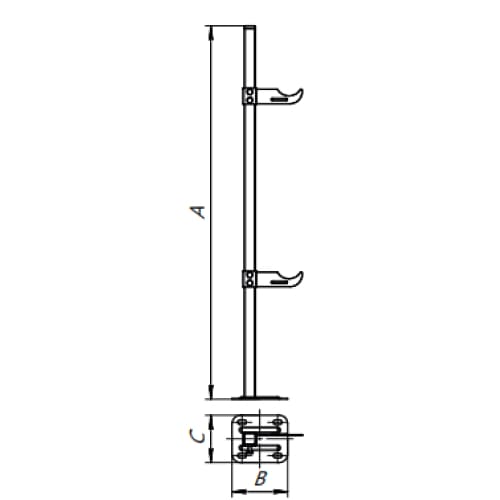 Кронштейн AQUALINK для радиаторов напольный регулируемый 200-500 мм