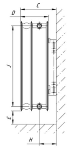 Радиаторы стальные панельные ROMMER Hygiene Compact 20, высота 300 мм, длина 1200 мм