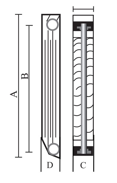 Радиаторы алюминиевые THERMA Q1 500/80 4-14 секций (цвет - белый)