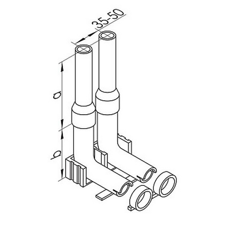 Комплект пластмассовых отводов REHAU RAUTITAN Ду16 для подключения отопительного прибора с помощью труб Flex/Pink