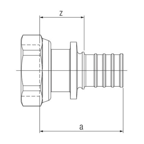 Переходник аксиальный REHAU Rautitan RX+ Дн16x3/4″ Ру10 для труб из сшитого полиэтилена с накидной гайкой, корпус - бронза