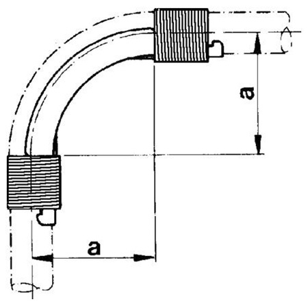 Фиксаторы поворота для PE-X труб Rehau Rautitan с в/к кольцами 90°, корпус - сталь