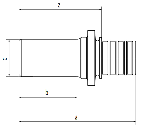 Переходник REHAU на сварное соединение Дн40x3.7-42.4x2.6 SDR 11 корпус - cталь, присоединение - аксиальное/под приварку для труб из сшитого полиэтилена