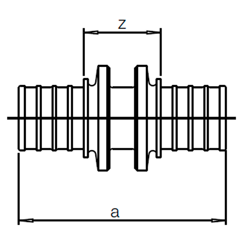 Муфта соединительная Rehau RAUTHERM S Дн10x1,1 Ру10 равнопроходная для труб из сшитого полиэтилена, присоединение - аксиальное, корпус - латунь