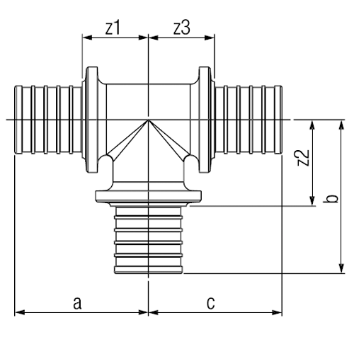 Тройники Rehau RAUTITAN PLATINUM RX Ду20-Ду32,  с увеличенным боковым проходом, бронзовые
