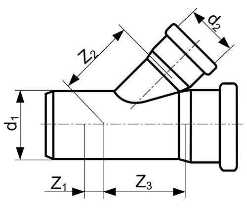 Тройники PP-R REHAU Awadukt PP SN10 Rausisto Дн110х110х26-200х160х47 45° с уплотнительным кольцом из NBR для внутренней канализации, полипропиленовые, цвет - оранжевый