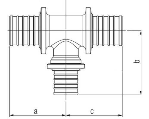 Тройник аксиальный Rehau Rautitan RX Дн25x16x25 Ру10 с уменьшенным боковым проходом для труб из сшитого полиэтилена