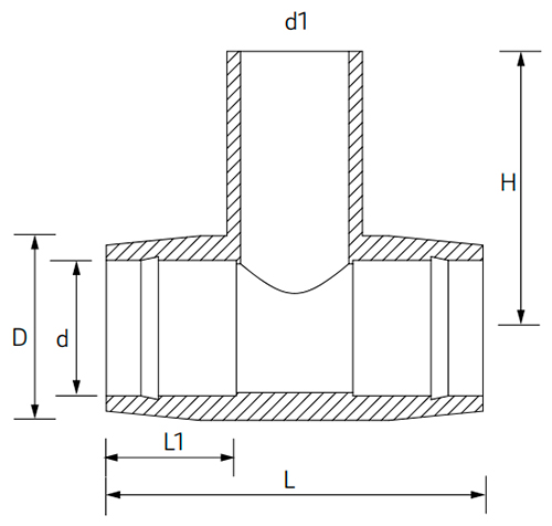 Тройник электросварной REHAU RAUPEX Дн160x160x160 Ру16 равнопроходный, угол - 90°, корпус - полиэтилен для труб из сшитого полиэтилена, цвет - черный