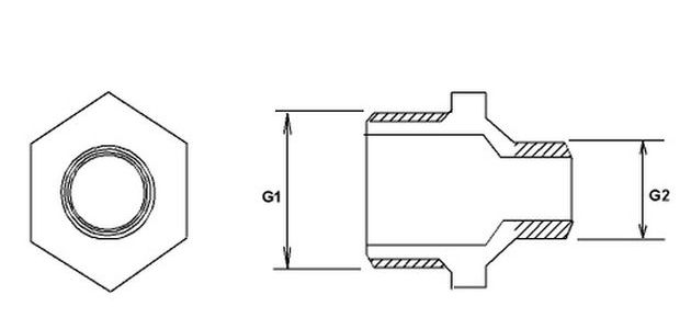 Бочонок (ниппель) переходной Remsan 1/2″х3/8″ Ду15х10 Ру16, наружная резьба, латунный, никелерованный