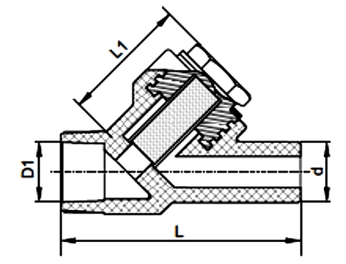 Фильтры Remsan Дн20-25 Ру25 45° для труб из полипропилена, присоединение - внутренняя/внутренняя пайка, материал - полипропилен, цвет - белый