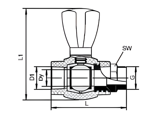 Кран шаровой полипропиленовый PP-R REMSAN Дн20х1/2″ Ру25 для радиатора, наружная резьба / сварка, белый