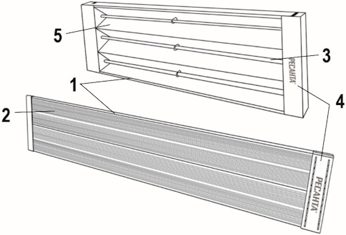 Обогреватель инфракрасный Ресанта ИКО-1000 электрический, мощность - 1.0кВт, степень защиты - IP20